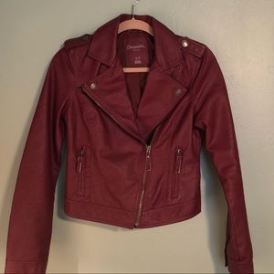 Red leather jacket